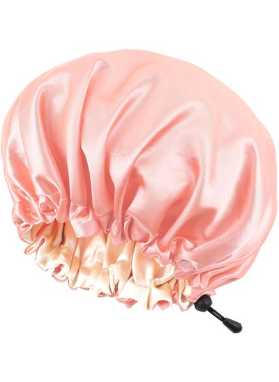 Buy Hepiide Adjustable Silk Satin Bonnet for Sleeping, Silk Bonnet for Curly Hair Bonnet Braid Bonnet for Sleeping Bonnets for Women Large Double-Layer on Head Unisex (Pink) in UAE