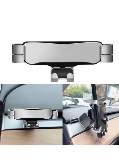 اشتري Fit Tesla Model 3 Model Y Phone Holder Gravity Car Phone Mount Adjustable Car Phone Mount for 2021 Model 3/Y Accessories, Silver في الامارات