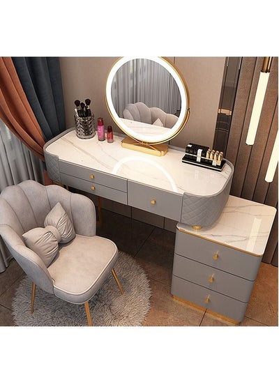 Buy Makeup Vanity Table Dressing Table Flip Mirror With Drawers And Chair 100 CM in UAE