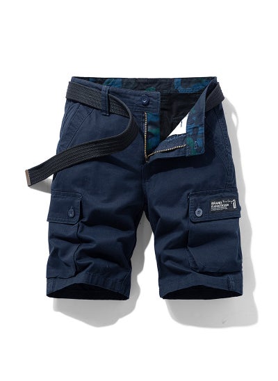 اشتري Mens Summer Cargo Shorts Stylish Japanese Trend Royal Blue في الامارات