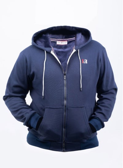Buy Heavy Sweatshirt Zip-up Hoodie - navy blue in Egypt