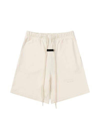 Buy ESSENTIALS Silicon Print Shorts Unisex Milky White in Saudi Arabia