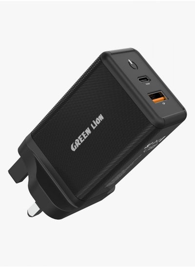 Buy Green Lion 65W Gan Wall Charger with C to L Cable - Black in UAE