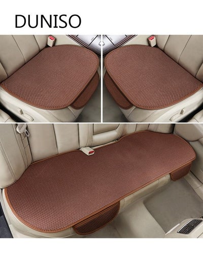 اشتري 3PCS Auto Breathable Universal Four Seasons Car Seat Covers Luxury Include Front Car Seat Protector and Rear Car Seat Cushion Compatible with 95% Vehicle Fit for Cars Truck SUV or Vans في الامارات