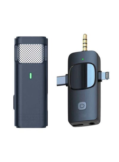 اشتري Wireless Lavalier Microphone 3 in 1 for iPhone iPad USB C Smartphone Computer Camera, Plug and Play Intelligent Noise Reduction Mini Mic for Vlog YouTube TikTok Live Streaming (1 MIC) upgraded في الامارات