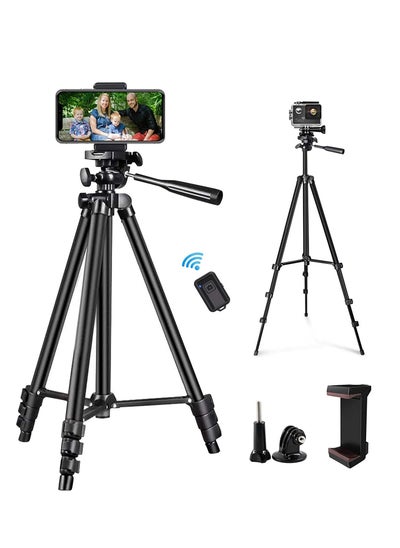 اشتري Phone Tripod QITELE 50" Extendable Cell Phone Tripod with Wireless Bluetooth Remote and Universal Phone Holder, Perfect for Video Recording/Selfies/Live Stream في الامارات