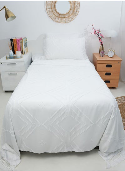 Buy Broche Tassel Brim Bedding Set Of 4 Piece in UAE