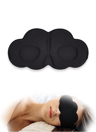 Buy 3D Contoured Adjustable Sleep Eye Mask, Cloud-Shaped Soft Silky Blindfold Eye Mask, for Sleeping and Side Sleepers (Black) in UAE