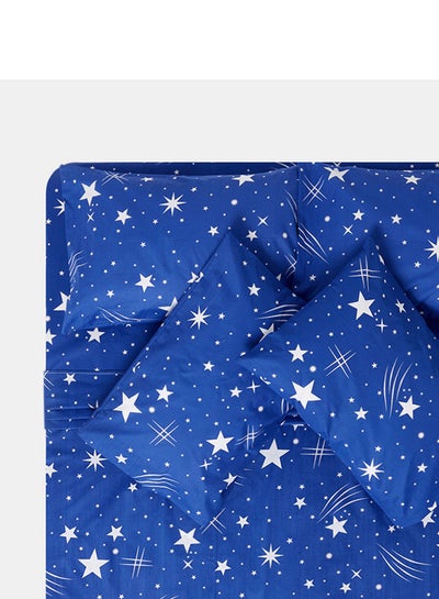 اشتري 6 PCS Bedsheet Set Double Bedsheet Cotton Blended 128 TC Premium Quality Everyday Use Breathable And Soft Golden 2 Double Flat Sheet 229x254 cm, 4 Pillow Cases 51x76 cm Printed Design Multicolour في الامارات