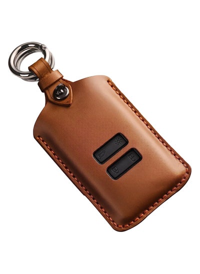 اشتري Leather Car Key Covers, Universal Car Key Case Key Fob Protector with Metal Hook for Renault Captur/Clio/Kadjar/Zoe/Megane/Dacia (Brown) في الامارات