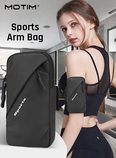 Buy Sports Armband Mobile Phone Arm Bag Mobile Phone Holder Passport Travel Wallet Bag for Smartphones up to 7 Inches for Running Jogging and Fitness Yoga Hiking Black in UAE