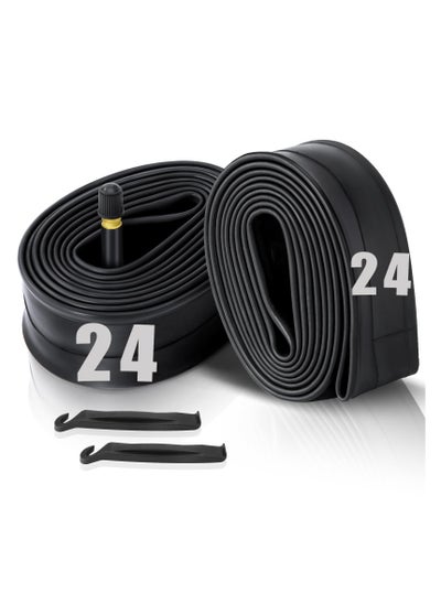 اشتري SYOSI 2 Pcs 24" Bicycle Tubes, 24x1.75-2.125 Inches Bicycle Tube with 2 Tire Levers Butyl Rubber Bike Inner Tube with 32mm Schrader Valve for Road/MTB/Kids Bike في السعودية