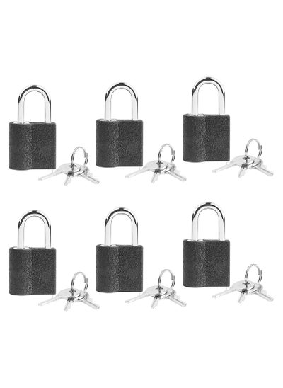 اشتري Solid Locks with Keys 6Pack 25mm Weatherproof Keyed Lock Mini Luggage Padlock Alike Suitcase for Travel Bags Cabinets School Gym Locker Toolbox في السعودية