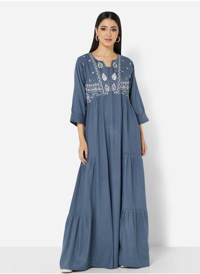 اشتري CLASSIC THREEFORTH SLEEVES WITH WESTERN CUT ARABIC JALABIYA في السعودية