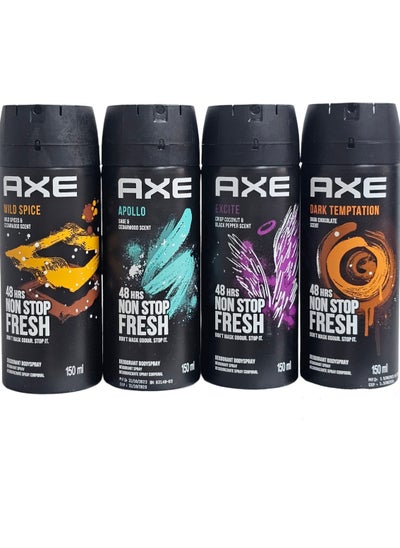 Buy X Spray Deodorant Set of Four Packs Left Fragrances 150ml*4 in Saudi Arabia