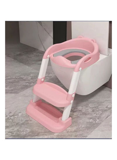اشتري Potty Training Seat with Step Stool Ladder,Potty Training Toilet for Boys Girls(PINK) في الامارات