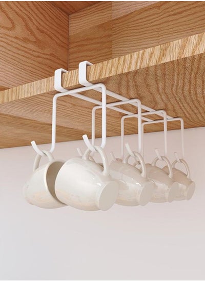 اشتري Cup Storage Rack, Nail Free Hanging Clapboard Water Cup Holder Kitchen Supplies Storage Rack(8 hooks) في الامارات