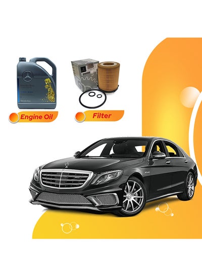 Buy S400 8 Liters 5W40 Mercedes Oil And Original Filter in UAE