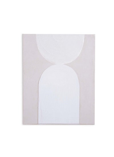 Buy Finley Abstract Framed Canvas Art 80X100cm-Cream & White in UAE