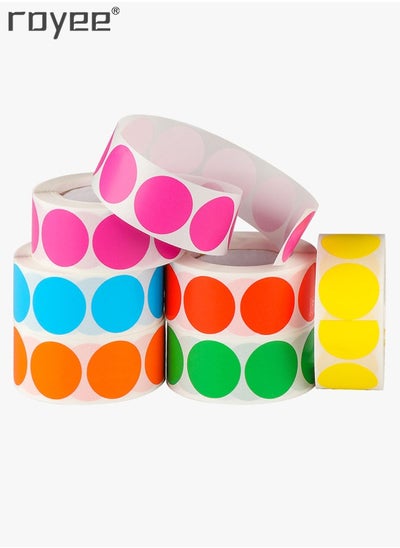 Buy 3000 Piece 1inch Round Color Coding Circle Dot Labels on 6 Rolls 500 Piece Each in UAE