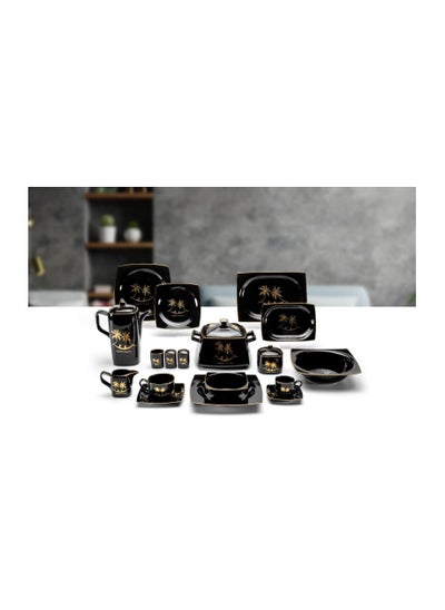 Buy Dinner set 62 pieces T-shirt black 19 #8005 in Egypt