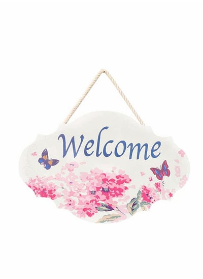 اشتري Wooden Sign Ornaments, 2 Pcs Wooden Welcome Sign Rustic Hanging Wood Board Front Door Decor Welcome Decorative Sign Wall Art Sign Plaque, for Shop Home Decoration في الامارات