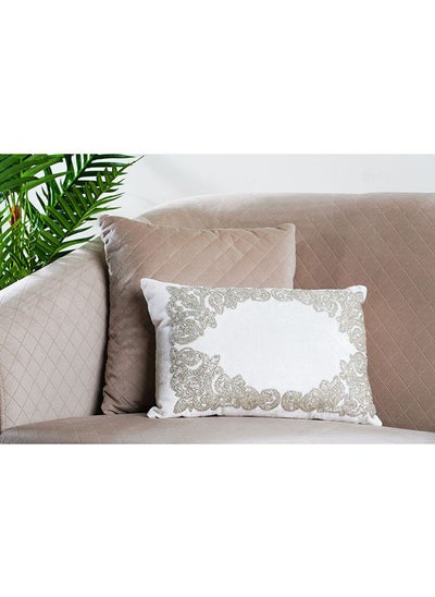 اشتري Kingston Embroidered Filled Cushion 30x45cm-silver في الامارات