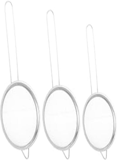 Buy Jasin stainless steel strainer set, 3 pieces, 12-14-6cm, assorted colors in Egypt