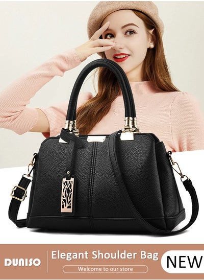 Buy Women's Handbag with Removable Shoulder Strap, Soft PU Leather Elegant Tote Bag, Large Capacity Tote Shoulder Bag, Fashion Ladies Satchel Bag for Office Travel Daily in Saudi Arabia