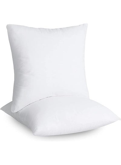 اشتري Sleep Luxury Cushion Filler, Decorative Pillow Inserts (Pack of 2, White) - Square Indoor Bed and Couch Pillows - Hollowfibre Cushion Fillers (single, 40 x 40 cm) في الامارات