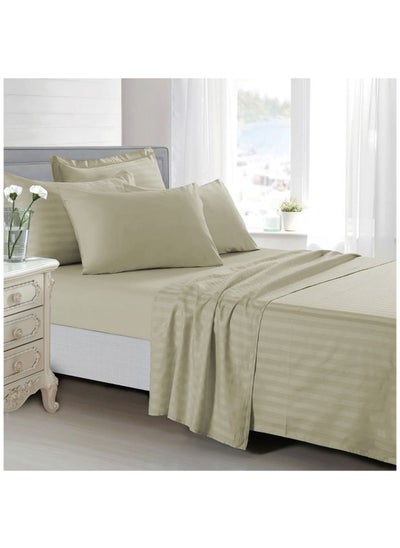 Buy 2-Piece Cotton Stripe Fitted Sheet Set in Saudi Arabia