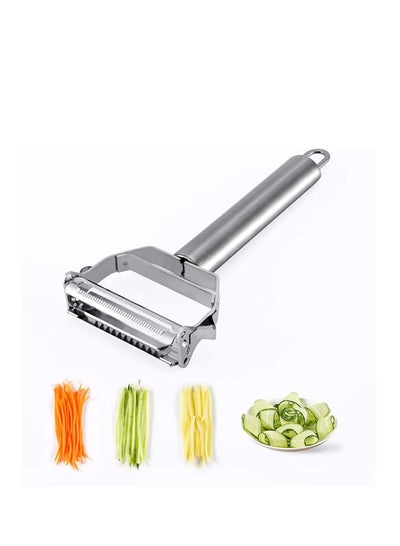 Buy Peeler Stainless Steel Cutter Slicer for Carrot Potato Melon Gadget Vegetable Fruit Double Sided Blade Multi-functional and Dual Kitchen in Saudi Arabia