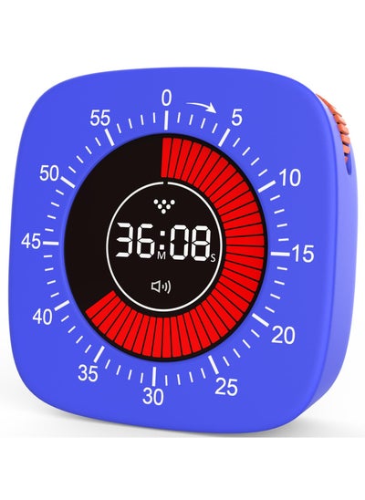 اشتري Visual Digital Timer for Kids, Rechargeable with 4 Alarm Modes, 60-Minute Countdown, Silent Timer for Classroom, Cooking, Homeschool, ADHD Tools for Kids and Adults في الامارات