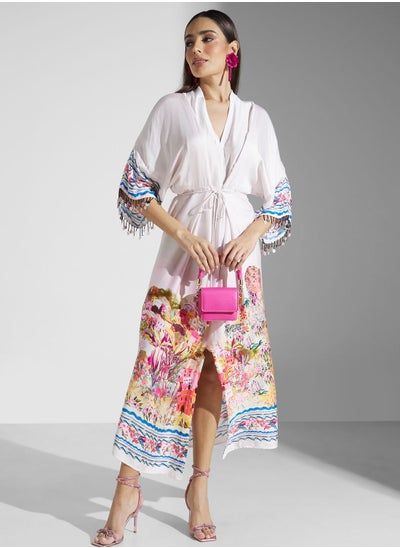 Buy Floral Printed Kimono Dress in Saudi Arabia