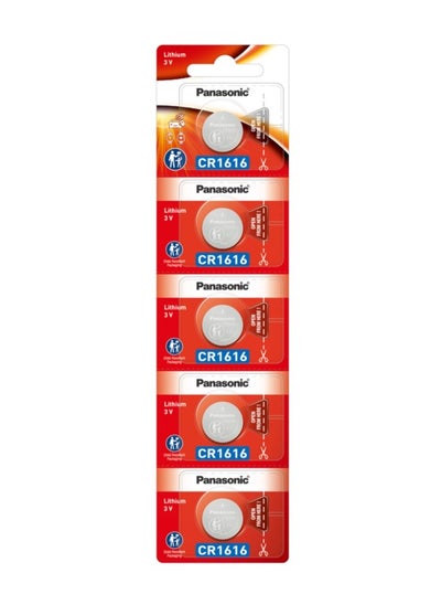 Buy 5-Pieces Panasonic CR1616 Lithium 3V Indonesia Batteries in UAE