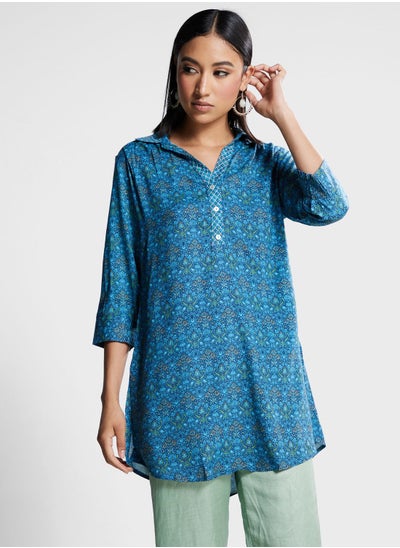 Buy V-Neck Printed Tunic in UAE