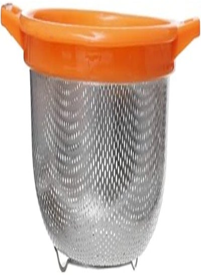 اشتري Plastic Hand Spaghetti Colander 9-1/2-Inch Silver Orange في مصر