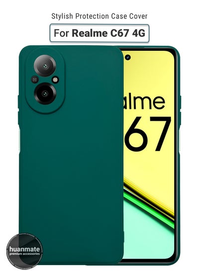 Buy Realme C67 4G Silicone Cover Green - Premium 2.0mm TPU Silicon, Enhanced Camera Protection with Lens Shield, Shockproof & Water-Proof Cover for Realme C67 4G in Saudi Arabia