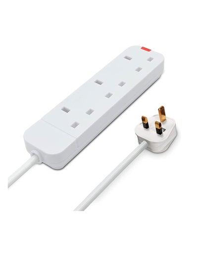 Buy 2.5 Meters Power Extension Cord with 3 Power Plugs 3 Way Power Strip Extension Lead 2.5 meter - White in Saudi Arabia