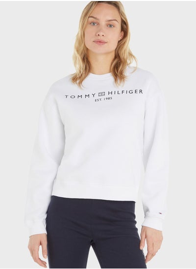 Buy Crew Neck Logo Sweatshirt in Saudi Arabia