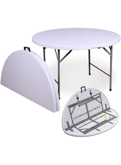 Buy Foldable plastic circular table 80-74 cm in Saudi Arabia
