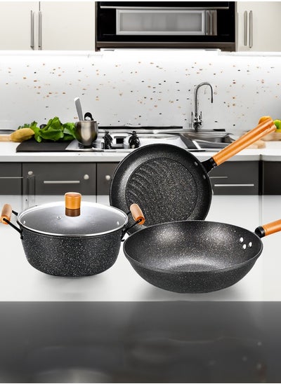 Buy Stone Pots and Pans Set Nonstick Cookware Set for Induction Cooker Gas Stove in Saudi Arabia