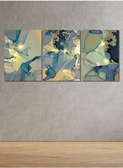 Buy Decorative Wall Art Painting with an Abstract design, 3 pieces, size 120x60 cm in Saudi Arabia