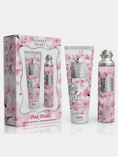 Buy Pink Petals Gift Set Body Mist and Lotion 250ml in Saudi Arabia