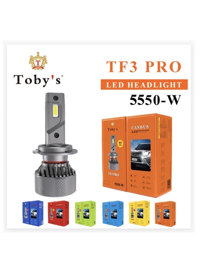 Buy Toby's TF3 PRO H4 LED Headlight Bulbs, Color Temperature 6500K Lumes 11000LM Diamond White Headlamp Conversion Kit, Plug and Play, IP65 Waterproof, 2 Pack in UAE