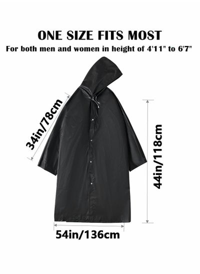 اشتري Raincoat Rain Ponchos for Adults Women Men - 1 Pack Reusable EVA Clear Portable Rain Coats Lightweight Jackets with Hood, Rain Ponchos Adults Packable Poncho Adult Clear Hood في الامارات