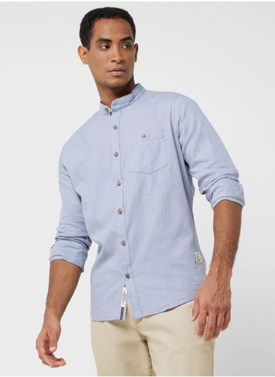 Buy Thomas Scott Classic Slim Fit Mandarin Collar Cotton Casual Shirt in UAE