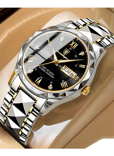 Buy Watch for Men Stainless Steel Quartz Analog Water Resistant Watch 615SGBK in Saudi Arabia