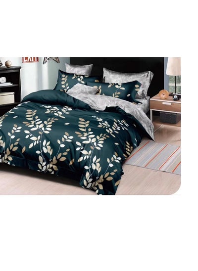 اشتري طقم لحاف Embrace King Comforter مكون من 6 قطع من القطن المصقول مقاس كينج، ملاءة سرير واحدة مثبتة 200 * 200 سم، لحاف واحد ثابت 220 * 240 سم، 4 قطع أغطية وسائد فائقة النعومة في الامارات