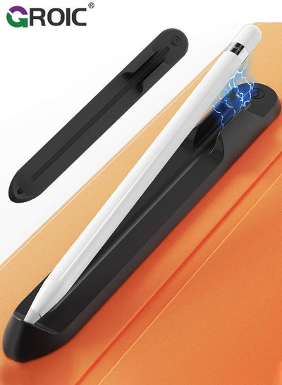 اشتري Black Pencil Holder Compatible with Apple Pencil (1st & 2nd Generation) Sling Sleeve PU Leather Pouch Case Pocket Accessories Elastic Band Fit iPad 8th 7th Mini 5th/Notebook/Tablets في السعودية